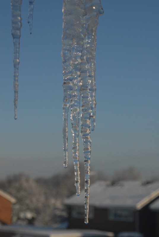 Icicle from my balcony. Just before knocking it off to avoid overloading the guttering